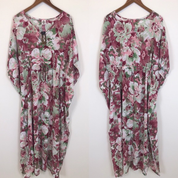 Agnes & Dora Long Woven Kaftan Maxi Dress - Picture 2 of 7